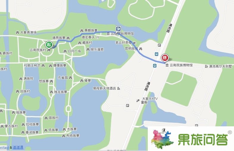 云南民族村到云南民族博物館有多少公里?怎么坐車?